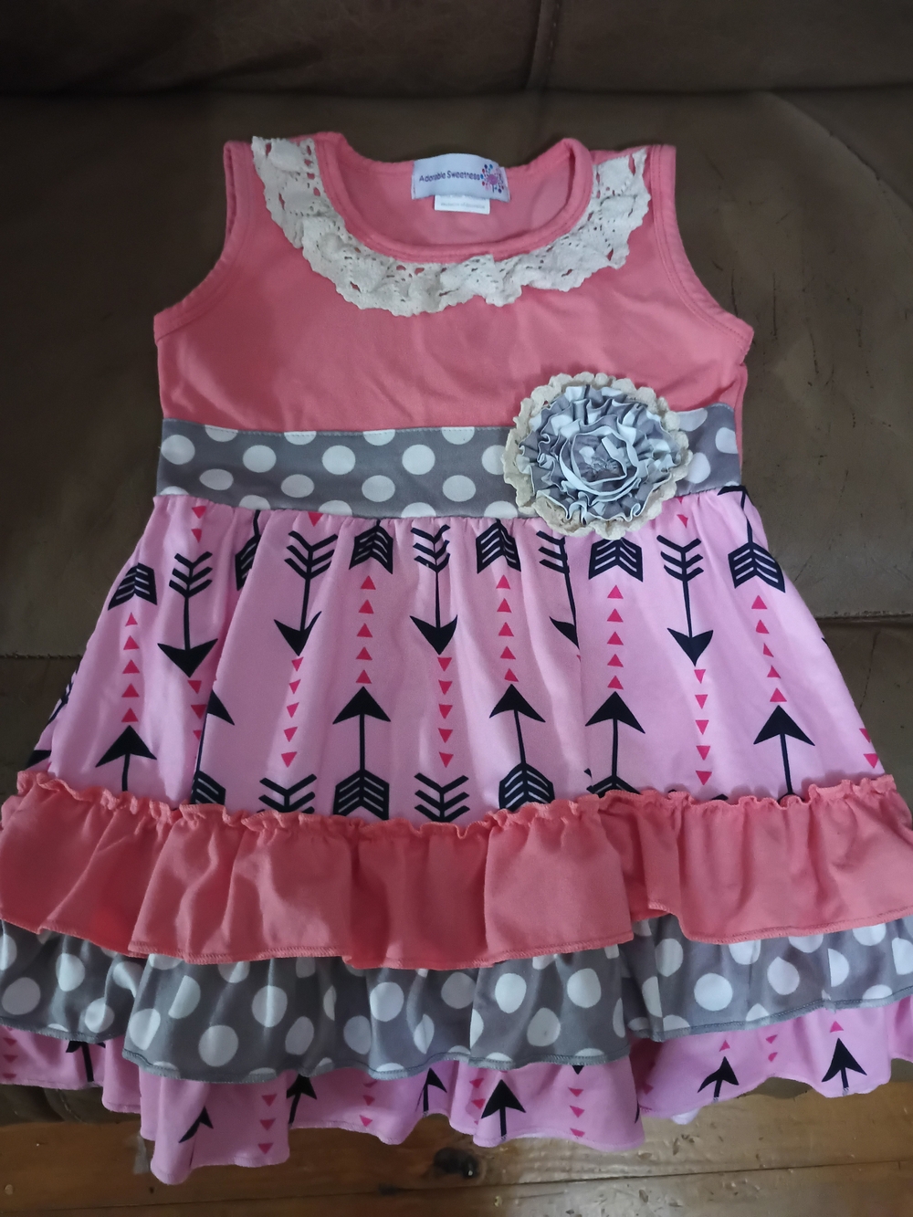 Girls Pink Ruffle Dress